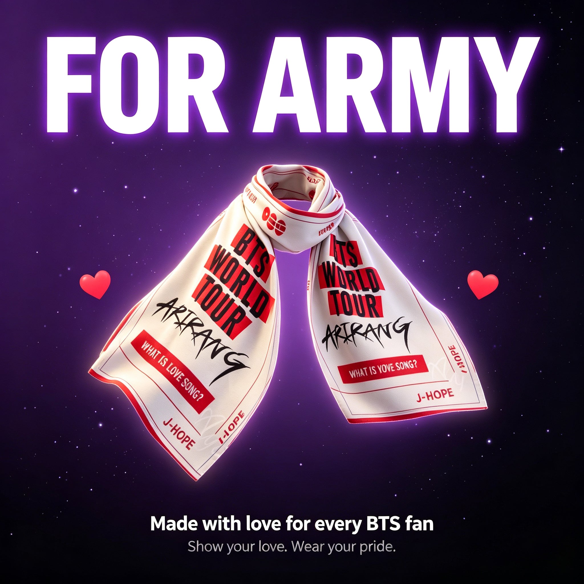 【101.0】BTS Arirang Concert Scarf | Multifunctional Kpop Bandana, Tube Top, Waist Belt & Bag Accessory